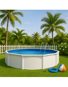 Piscine Fidji hors-sol en acier - Ø 460 x H120 cm - Gré Gré Piscines