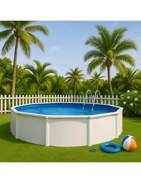 Piscine Fidji hors-sol en acier - Ø 460 x H120 cm - Gré Gré Piscines