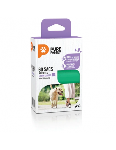 Sac à crottes x60 grand chien - Pure Family Pure Family Hygiène