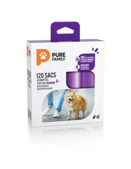Sac à crottes x120 lavande - Pure Family Pure Family Hygiène