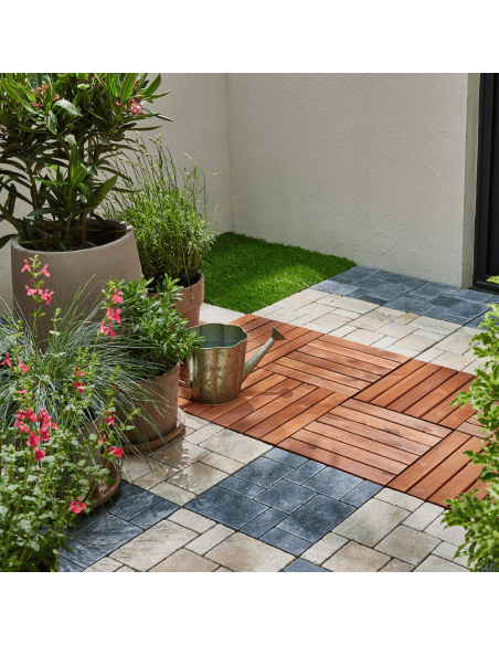 Dalle clipsable pierre blanche x4 - ECLOZ ECLOZ Dalle et caillebotis Dalle clipsable pierre blanche x4 - ECLOZ ECLOZ Dalle et caillebotis