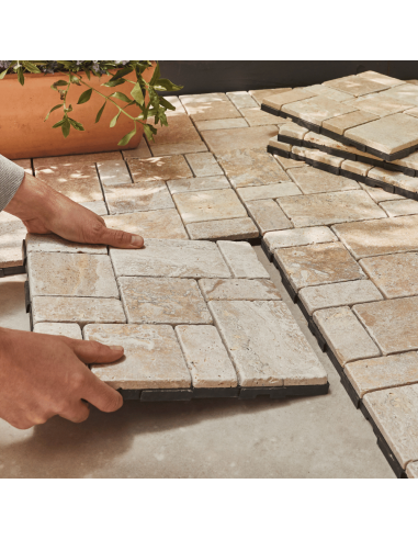 Dalle clipsable pierre blanche x4 - ECLOZ ECLOZ Dalle et caillebotis