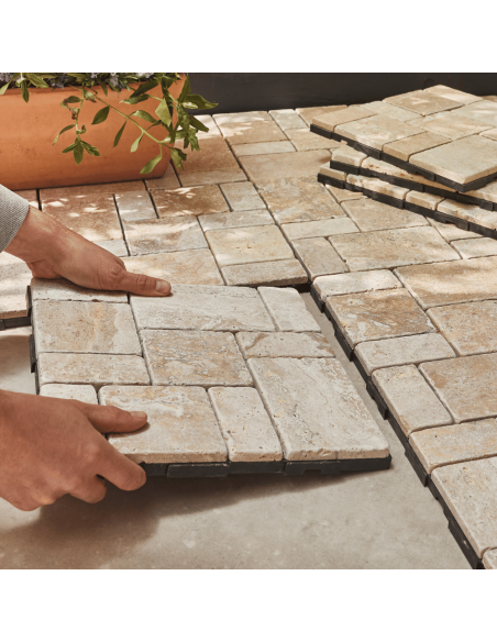 Dalle clipsable pierre blanche x4 - ECLOZ ECLOZ Dalle et caillebotis Dalle clipsable pierre blanche x4 - ECLOZ ECLOZ Dalle et caillebotis