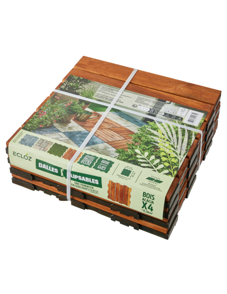 Dalle clipsable bois x4 - ECLOZ ECLOZ Dalle et caillebotis