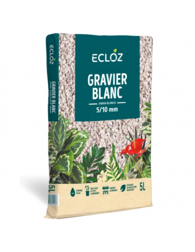 Gravier blanc 5L - Calibre 5/10mm - ECLOZ ECLOZ Gravier, gravillon et galet