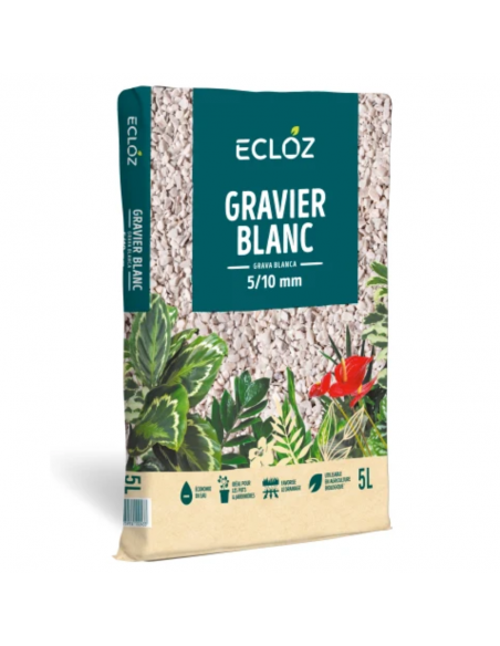 Gravier blanc 5L - Calibre 5/10mm - ECLOZ ECLOZ Gravier, gravillon et galet