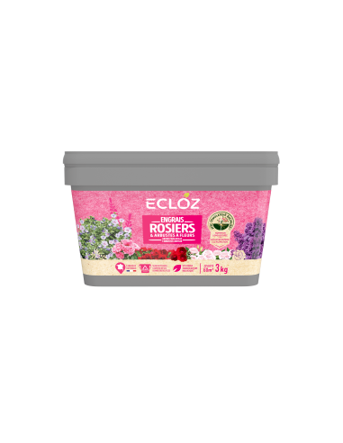 Engrais rosiers et arbustes fleuris 3kg - ECLOZ ECLOZ Engrais spécifique