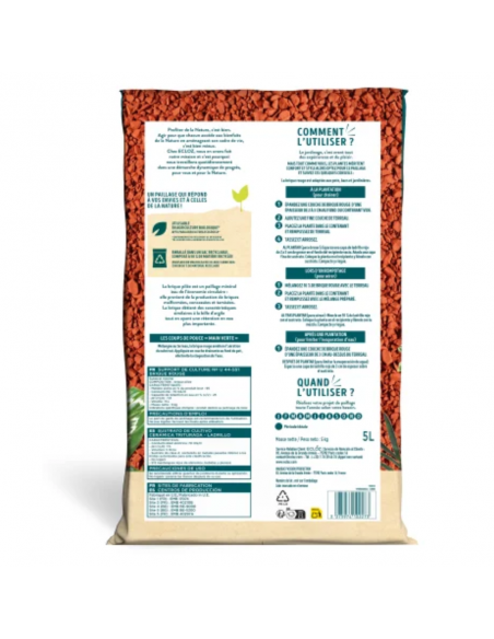 Brique rouge 5L - Calibre 5/10mm - ECLOZ ECLOZ Amendement des sols