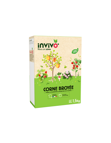 Engrais Corne broyée Boîte 1,5kg - INVIVO Nous on sème Invivo - Nous on sème Soin des plantes