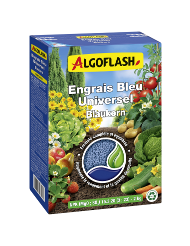 Engrais Complet granulé Bleu Universel 2kg - Algoflash Algoflash Engrais Universel de synthèse