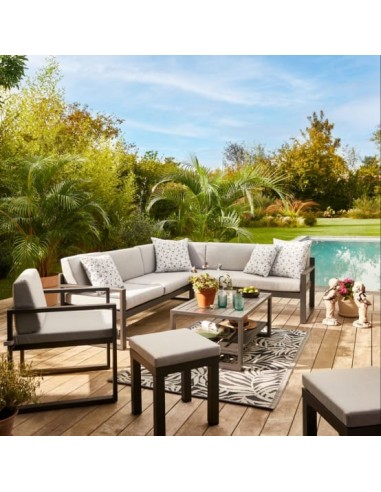 Salon d'angle Miami Anthracite - ECLOZ ECLOZ Salons de jardin