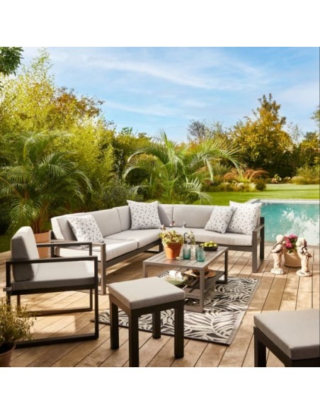 Salon d'angle Miami Anthracite - ECLOZ ECLOZ Salons de jardin