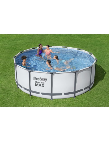 Kit Piscine Ronde Ø396 x H.122 cm + échelle + pompe + bâche - Bestway BestWay Piscines