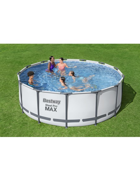 Kit Piscine Ronde Ø396 x H.122 cm + échelle + pompe + bâche - Bestway BestWay Piscines