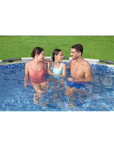 Kit Piscine Ronde Ø396 x H.122 cm + échelle + pompe + bâche - Bestway BestWay Piscines