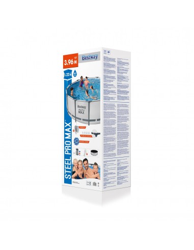 Kit Piscine Ronde Ø396 x H.122 cm + échelle + pompe + bâche - Bestway BestWay Piscines
