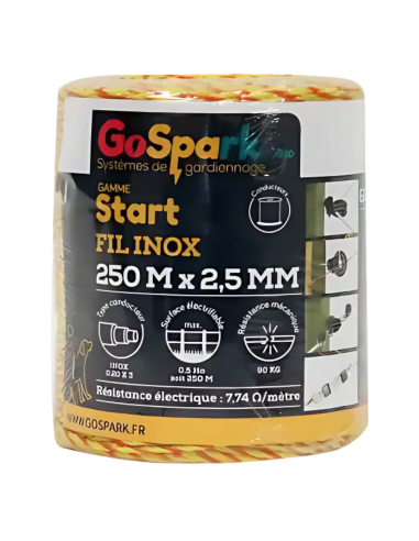 Fil ECO line 250m fil inox 3 brins Ø0,20 mm - GoSpark® GoSpark® Chevaux