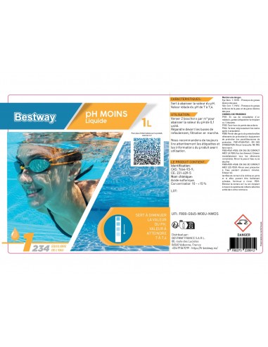 pH Moins Liquide 1L - Bestway BestWay Produits d'entretien de piscine
