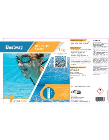 pH Plus Poudre 1Kg - Bestway BestWay Produits d'entretien de piscine