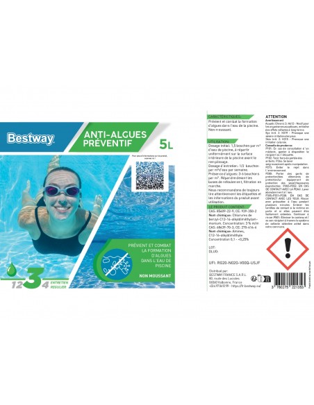 Anti-Algues Préventif 5L - Bestway BestWay Produits d'entretien de piscine