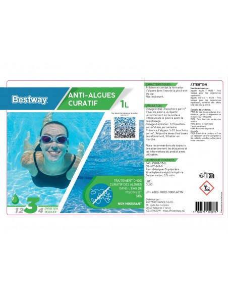 Anti-Algues Curatif 1L - Bestway BestWay Produits d'entretien de piscine