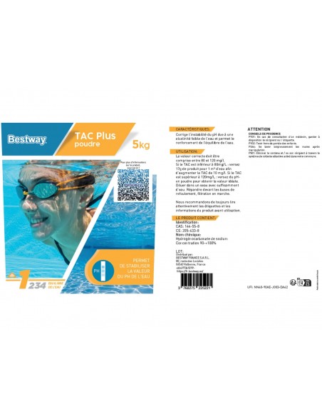 TAC Plus Poudre 5Kg - Bestway BestWay Produits d'entretien de piscine