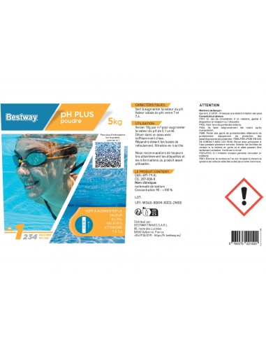 pH Plus Poudre 5Kg - Bestway BestWay Produits d'entretien de piscine