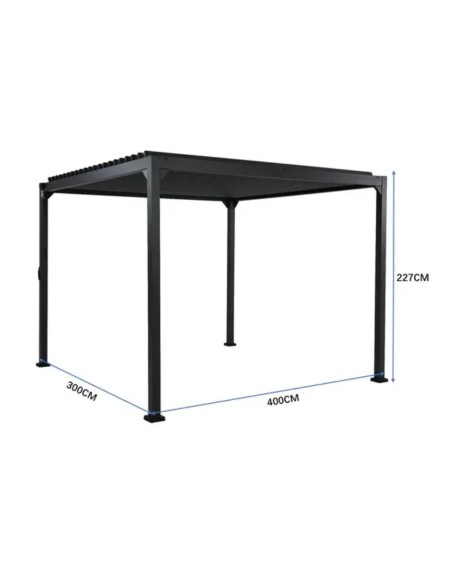 🌴 Pergola bioclimatique 3×4 m alu acier anthracite – ECLOZ ECLOZ Pergola, tonnelle et gazebo