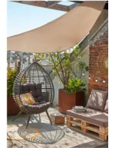 Voile d’ombrage imperméable triangle polyester taupe 3 m – ECLOZ ECLOZ Voile d'ombrage et accessoire 2