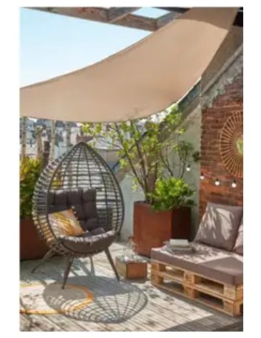 Voile d’ombrage imperméable triangle polyester taupe 3 m – ECLOZ ECLOZ Voile d'ombrage et accessoire