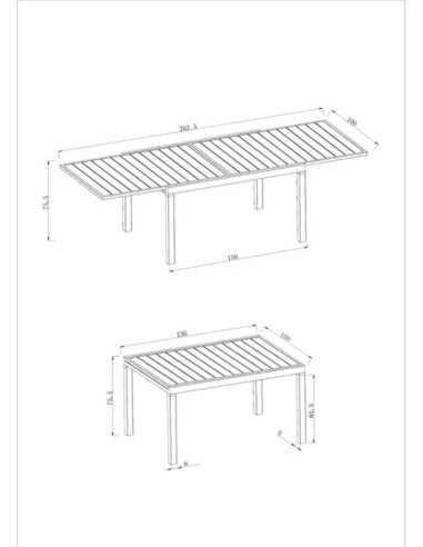 Table de jardin rectangulaire extensible aluminium 6 à 10 personnes "Folco"- ECLOZ ECLOZ Table de jardin