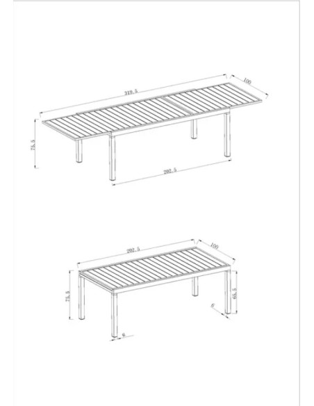 Table de jardin rectangulaire extensible aluminium 8 à 12 personnes "Folco" – ECLOZ ECLOZ Table de jardin