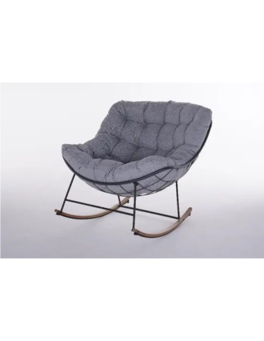 Chaise à bascule de jardin acier gris effet bois ETHAN - ECLOZ ECLOZ Balancelle & Fauteuil suspendu