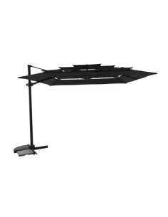 Parasol déporté grand vent carré gris chiné 3×3 m Éole - ECLOZ ECLOZ Parasol et accessoire