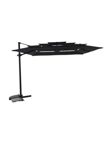 Parasol déporté grand vent carré gris chiné 3×3 m Éole - ECLOZ ECLOZ Parasol et accessoire