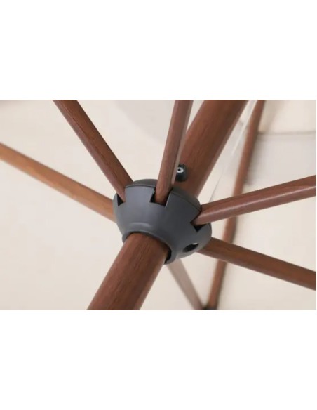 Parasol droit inclinable effet bois carré blanc Égée - ECLOZ ECLOZ Parasol et accessoire