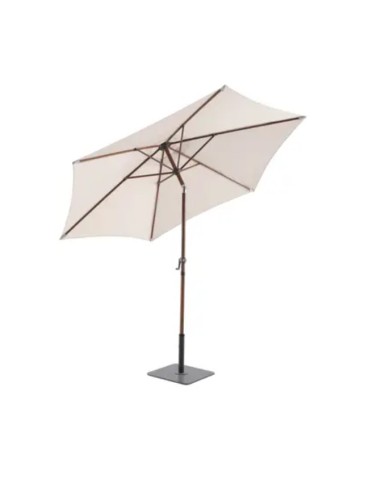 Parasol droit inclinable effet bois carré blanc Égée - ECLOZ ECLOZ Parasol et accessoire