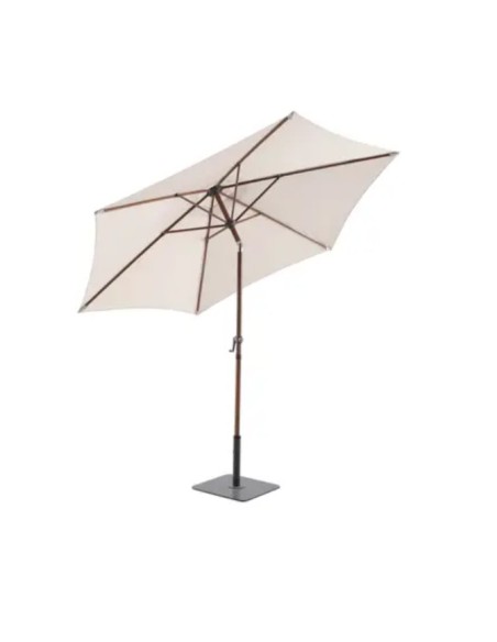Parasol droit inclinable effet bois carré blanc Égée - ECLOZ ECLOZ Parasol et accessoire