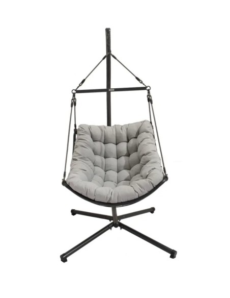 Fauteuil de jardin suspendu acier corde anthracite Fernande - ECLOZ ECLOZ Balancelle et fauteuil suspendu