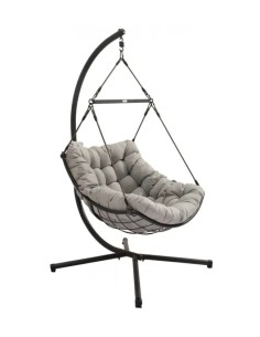 Fauteuil de jardin suspendu acier corde anthracite Fernande - ECLOZ ECLOZ Balancelle et fauteuil suspendu 2