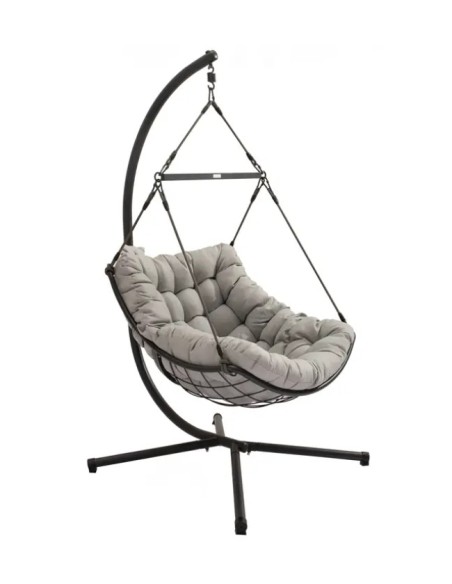 Fauteuil de jardin suspendu acier corde anthracite Fernande - ECLOZ ECLOZ Balancelle et fauteuil suspendu