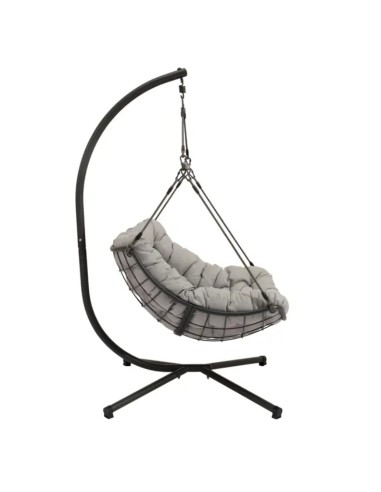 Fauteuil de jardin suspendu acier corde anthracite Fernande - ECLOZ ECLOZ Balancelle et fauteuil suspendu