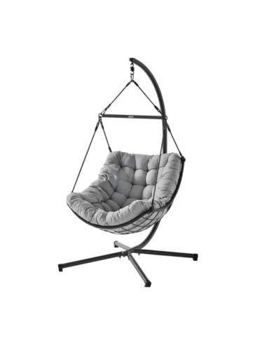 Fauteuil de jardin suspendu acier corde anthracite Fernande - ECLOZ ECLOZ Balancelle et fauteuil suspendu