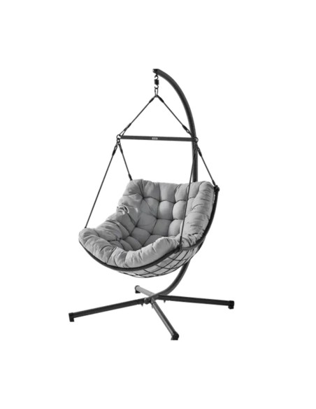 Fauteuil de jardin suspendu acier corde anthracite Fernande - ECLOZ ECLOZ Balancelle et fauteuil suspendu