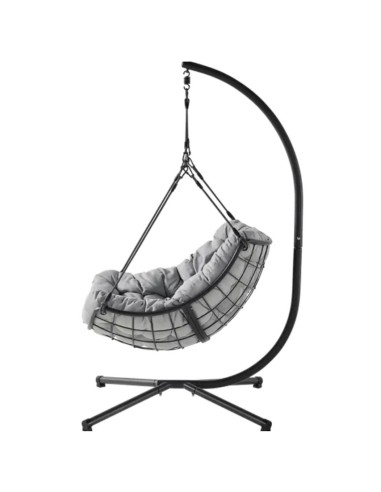 Fauteuil de jardin suspendu acier corde anthracite Fernande - ECLOZ ECLOZ Balancelle et fauteuil suspendu