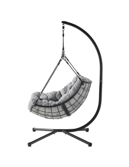Fauteuil de jardin suspendu acier corde anthracite Fernande - ECLOZ ECLOZ Balancelle et fauteuil suspendu