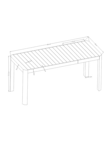 Table de jardin rectangulaire extensible alu sable 6/8 personnes Eneko - ECLOZ ECLOZ Table de jardin