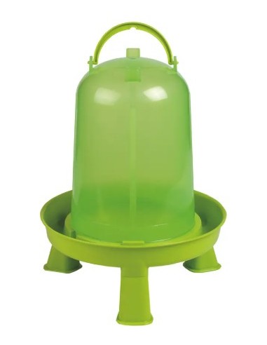Abreuvoir en plastique + pied vert plastique 10L  Accueil