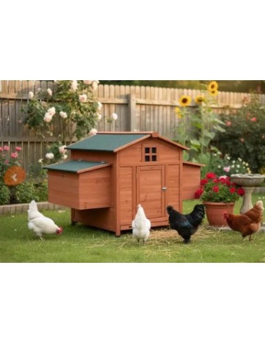 Maison en bois pour poulailler Camille 2 à 4 poules  Accueil