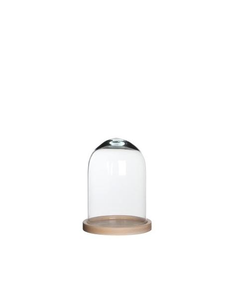 Cloche verre + Support Bois MICA Décoration et fleuristerie